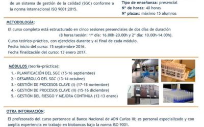 Nuevo curso en el Banco Nacional de ADN