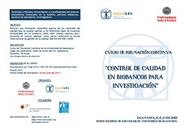 Curso Extraordinario: Control de Calidad en Biobancos de Investigación